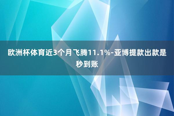 欧洲杯体育近3个月飞腾11.1%-亚博提款出款是秒到账