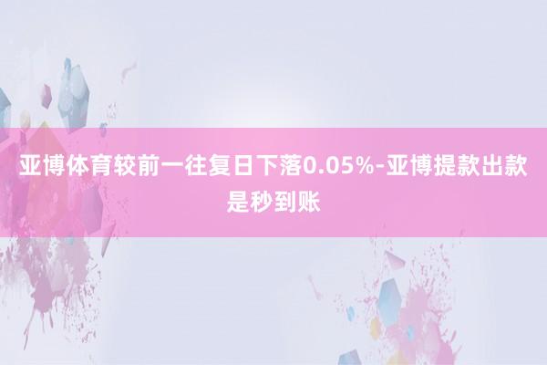 亚博体育较前一往复日下落0.05%-亚博提款出款是秒到账