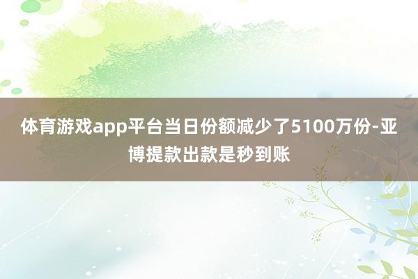 体育游戏app平台当日份额减少了5100万份-亚博提款出款是秒到账